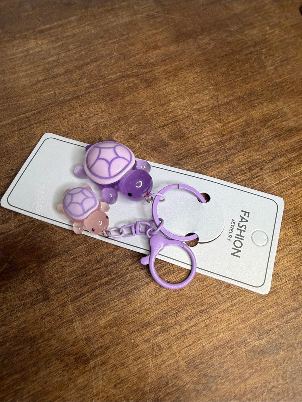 Purple Turtle Keychain Duo